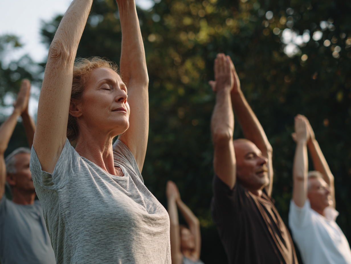 Žena cvičí jógu v prírodnom prostredí